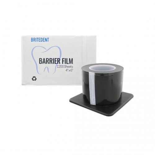 BRITEDENT Dental Barrier Film Perforated Sheets 4"x6" Black 1200/Roll BSI-0105