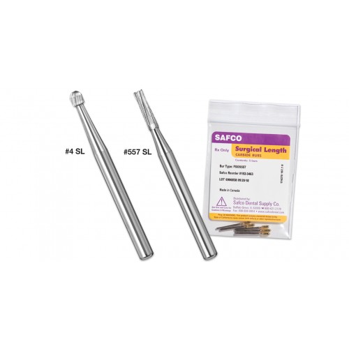 Surgical length bur #4 ra round 5/pack