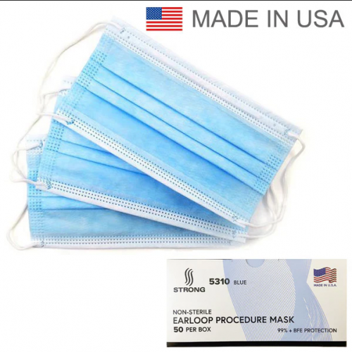 Dental Medical Ear-Loop Face Masks STRONG 5310 Made In USA (300pcs/case)