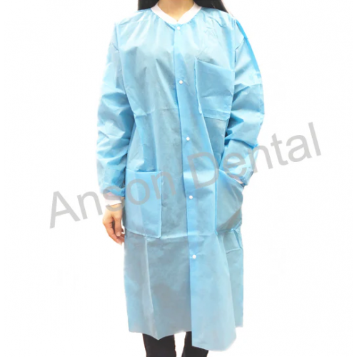 Dental Plus Lab Coats Knee Length 10 pcs Sky Blue