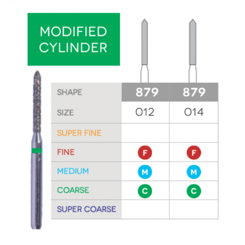 Sabur Bevel Cylinder Diamond 879-012C 10/Pk