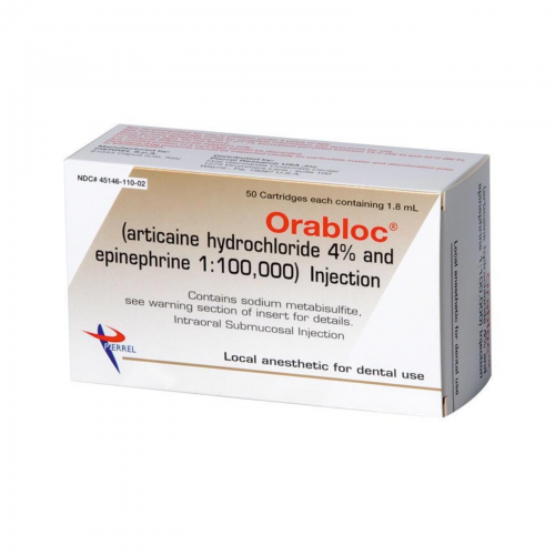 Orabloc Cart 4% w/EPI 1:100k 50/Bx