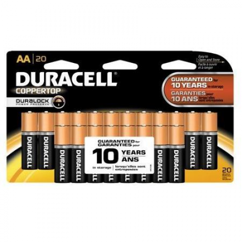 Duracell Coppertop w/Duralock Power Preserve Size AA Doublewide x 20/Pk