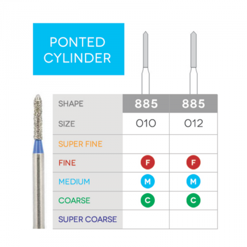 Sabur Bevel Cylinder Diamond 885-010M 10/Pk