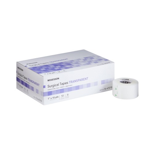 Medical Tape McKesson Transparent 1 Inch X 10 Yard Plastic NonSterile (Box of 12 rolls)