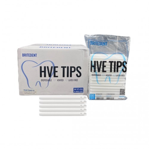 BRITEDENT HVE High Volume Evacuation Suction Tips White