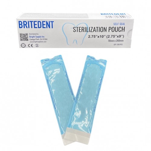 BRITEDENT Self Seal 10 x 16 Sterilization Pouches 1000/Bx