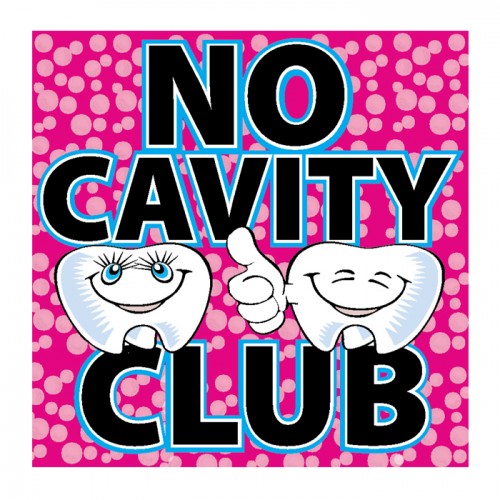 No Cavity Club Stickers - 100/roll