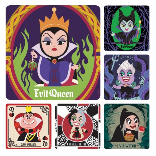 Disney Villains Stickers - 100 per roll