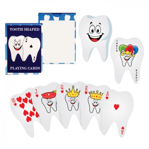 Tooth Shaped Playing Cards - 24/pk