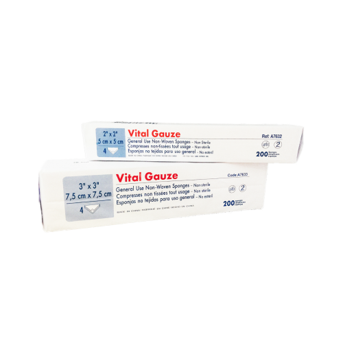 Medicom - Vital Gauze 2" x 2" 4-ply Non-Sterile Non-Woven All Purpose Sponge, Case of 8000, A7632