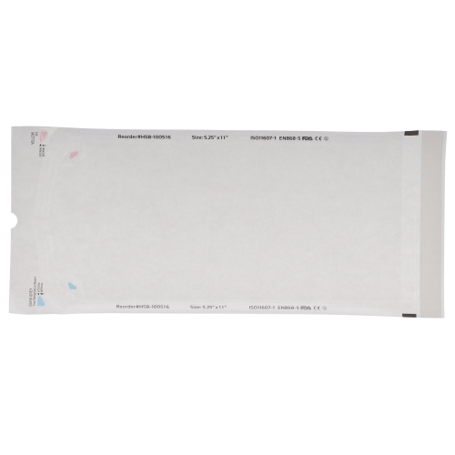 Sterilization Pouch, Class 4, Self-Sealing, Clear, 5.25" x 11", 200/Pk, 100516