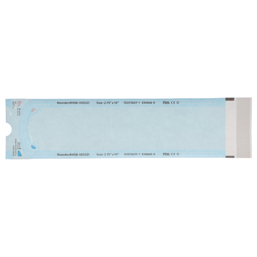 Sterilization Pouch, Class 4, Self-Sealing, Blue Film, 2.75" x 10", 200/Pk, 100521