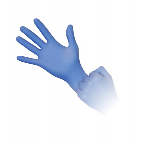 BeeSure UberSlim Nitrile Exam Gloves, Powder-Free, Small, Blue, 300/Box, 1136