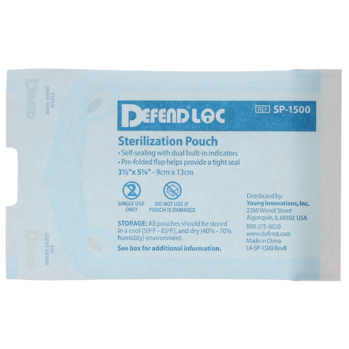 Defend Sterilization Pouches, 3.5" x 5.25", 200/Pk, SP1500