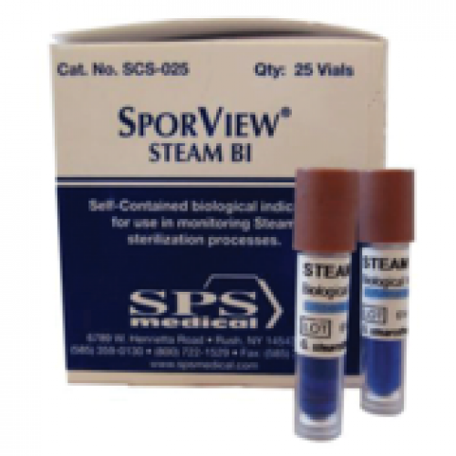 SporView Self-Contained Steam Biological Indicators, 24-hour, 25/Pk, SCS-025