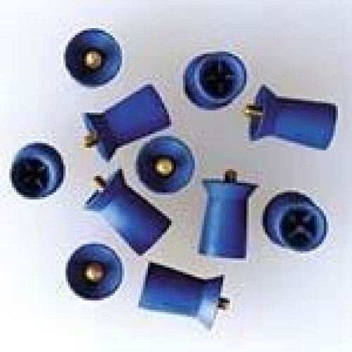 Densco Prophy Cups, Screw Shank, Soft Blue Rubber with Skirt, Ribs, and Recessed Webs, Blue, 1000/Pk, 085132-01M