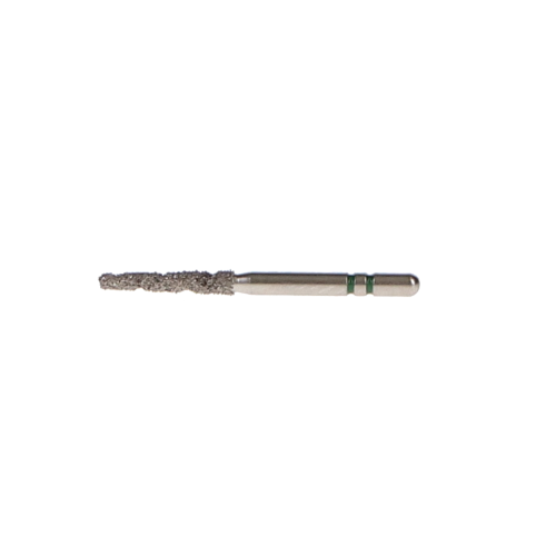 Two Striper TS2000 Spiral Cut Diamond Burs, FG, Round-End Taper, 2004.9, 1.6 mm, Coarse, Green, 5/Pk, 2000049