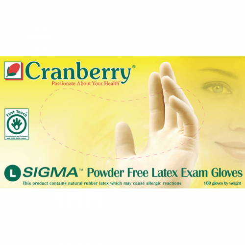 Sigma Latex Powder-Free Examination Gloves, 100/Box