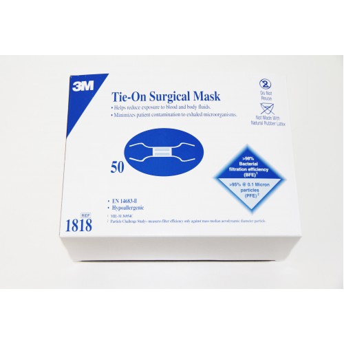 Tie-On Surgical Masks, 50/Pk