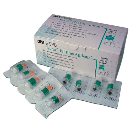 Ketac-Fil Plus Aplicap Glass Ionomer Anterior Restorative, Self-Cure, Capsule Refill, 50/Pk