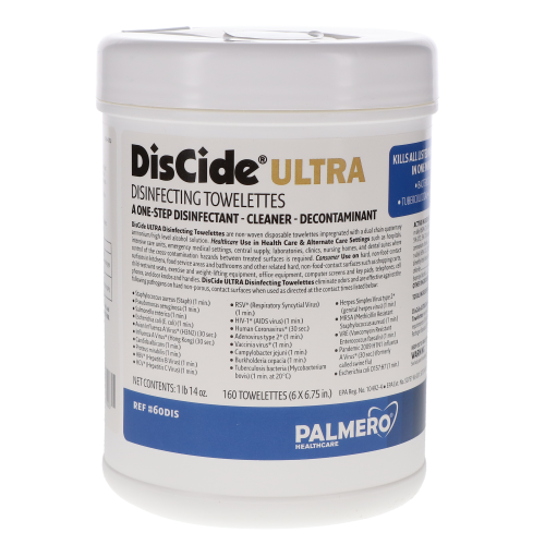 DisCide Ultra Wipes, 6" x 6.75", Large, 160 Wipes/Can, 60DIS, 60DIS-L