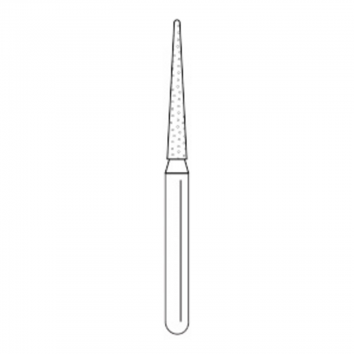 Solo Diamond Single Use Burs, FG, Tapered Fissure, # 3314.10, 1.4 mm, Extra Fine, Yellow, 25/Pk, 135014EF