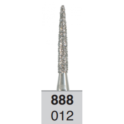 NTI Diamond Burs, FG, Flame, # C888, 1.2 mm, Coarse, Green, 5/Pk, C888-012