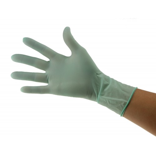 BeeSure Latex Powder-Free Exam Gloves, Large, Green, Citrus-Mint Scent, 100/Box
