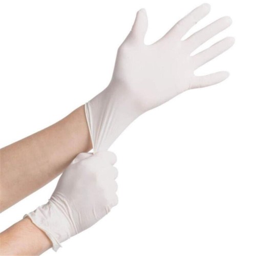 BeeSure Latex Powder-Free Exam Gloves, Medium, Natural, 100/Box