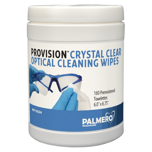 ProVision Crystal Clear Optical Cleaning Wipes, 6" x 6.75", 160 Wipes/Pk, 3534