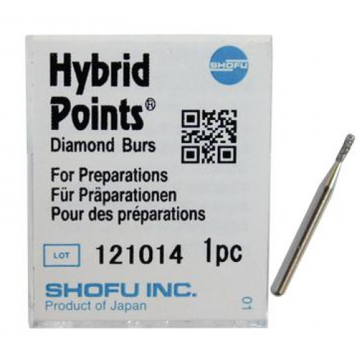 Hybrid Diamond Points, FG, Round End Cylinder, # 245, 0.8 mm, Regular, White, 1/Pk, 0911-1